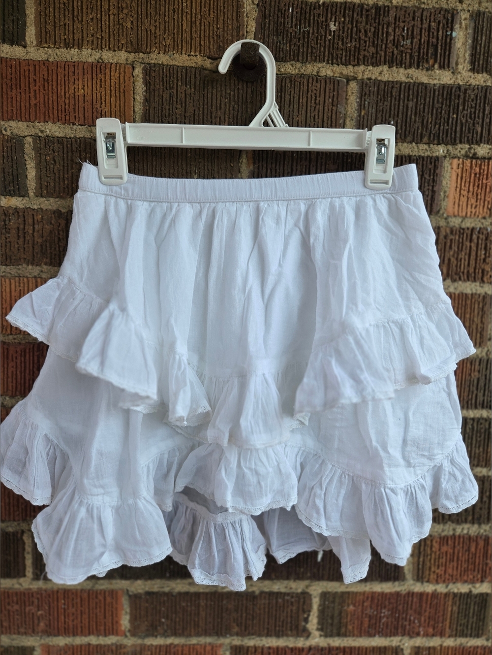 White Tiered Ruffle Mini Skirt